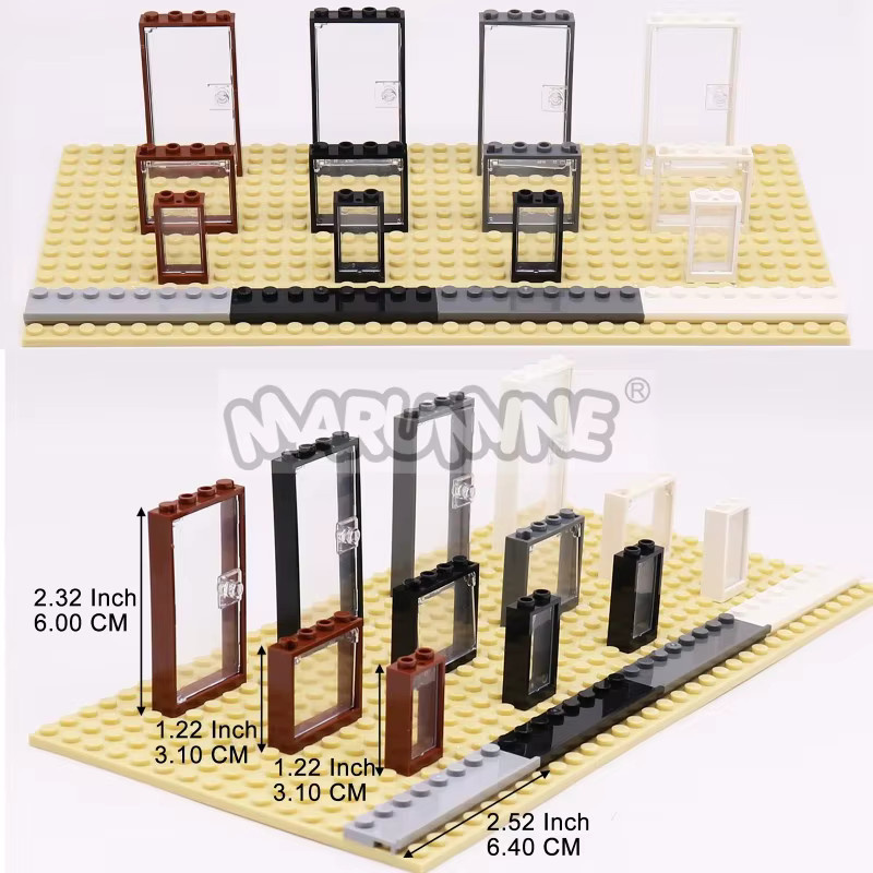 MARUMINE MOC Bausteine Zubehör Set mit 32 Teilen für Stadt und Street View Haus Modelle in Schwarz und Mehrfarbig - Bild 2