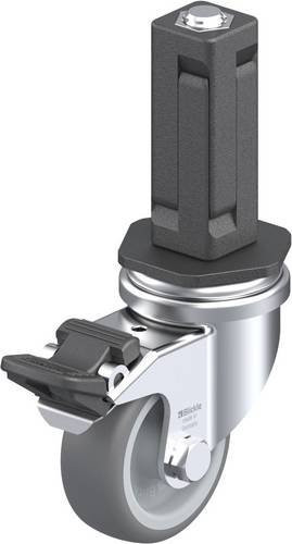 Blickle LRA-TPA 50G-FI-EV03 Lenkrolle mit Feststeller in Grau und Silber, Rad-Durchmesser: 50 mm, Tragfähigkeit: 50 kg - Bild 1