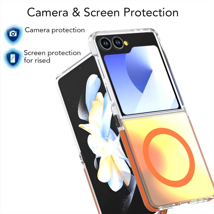 Fashion Glare Dopamin Magnetische Ladehülle für Samsung Galaxy Flip 7 FE 6 5 4 in Bunt und Schwarz mit Anti-Drop-Puffer-Schutz - Bild 2