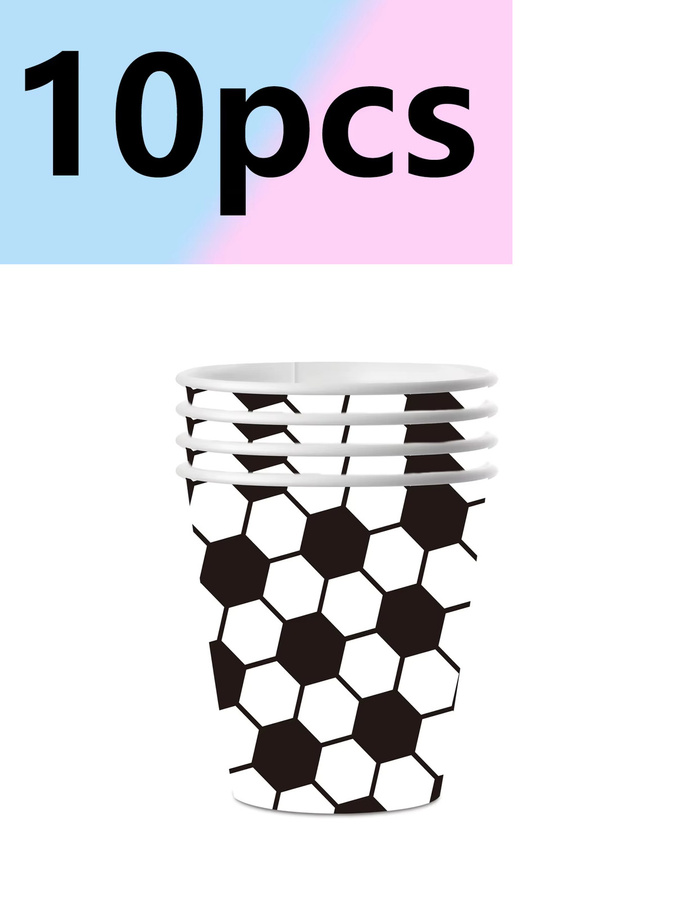 Fußball Geburtstagsparty Geschirr-Set aus Papier in Weiß mit Tellern, Servietten und Bechern - Bild 2