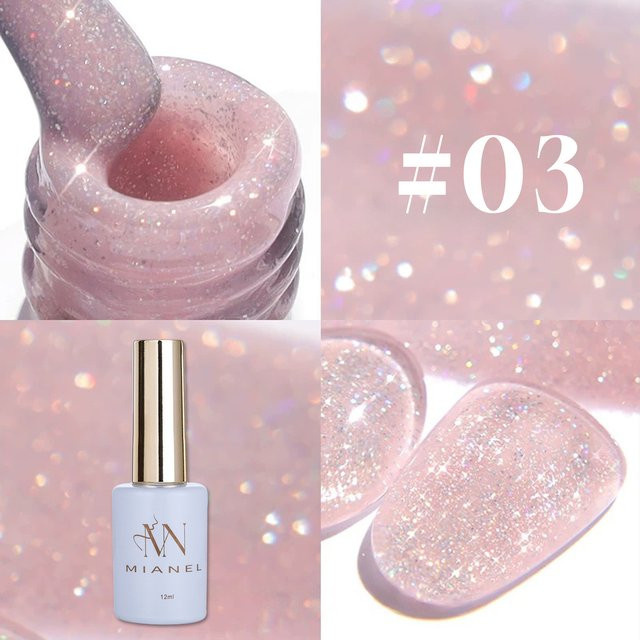 MIANEL Pink Blue Series Gel-Nagellack, 12 ml, rosa, schimmernd - Bild 1