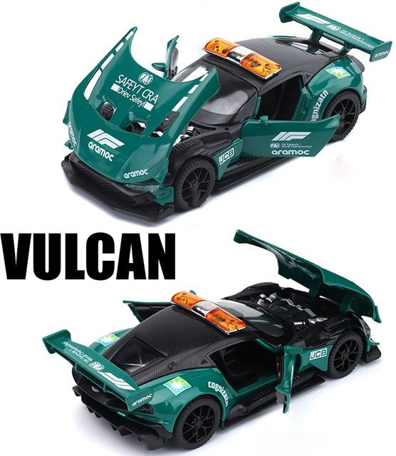 RMZ City Vulcan Sicherheitsauto DB12 Modell im Maßstab 1:32 mit Sound und Licht in Blau oder Grün - Bild 1