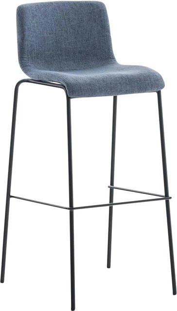 DELUKE Barhocker TENAR mit Lehne aus Stoff in Blau und Metall, B/T/H: 43 x 48 x 100 cm - Bild 1