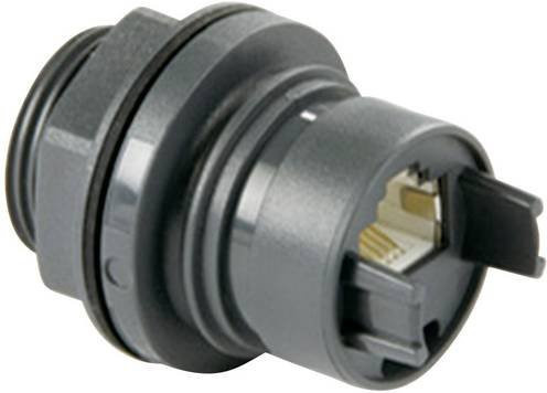 Bulgin PXP6033/TP Sensor-Aktor-Datensteckverbinder Buchse für Einbau, 8P8C, Schwarz - Bild 1