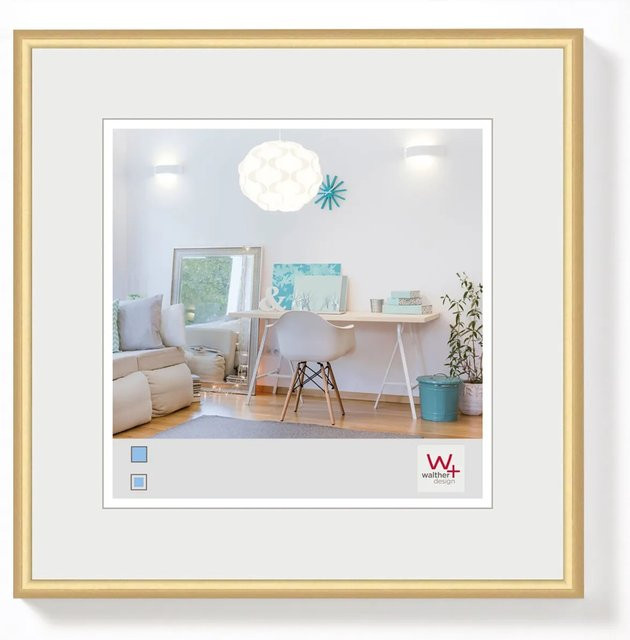 Walther Design New Lifestyle Kunststoff Bilderrahmen Gold, B/H: 15 x 15 cm - Bild 1