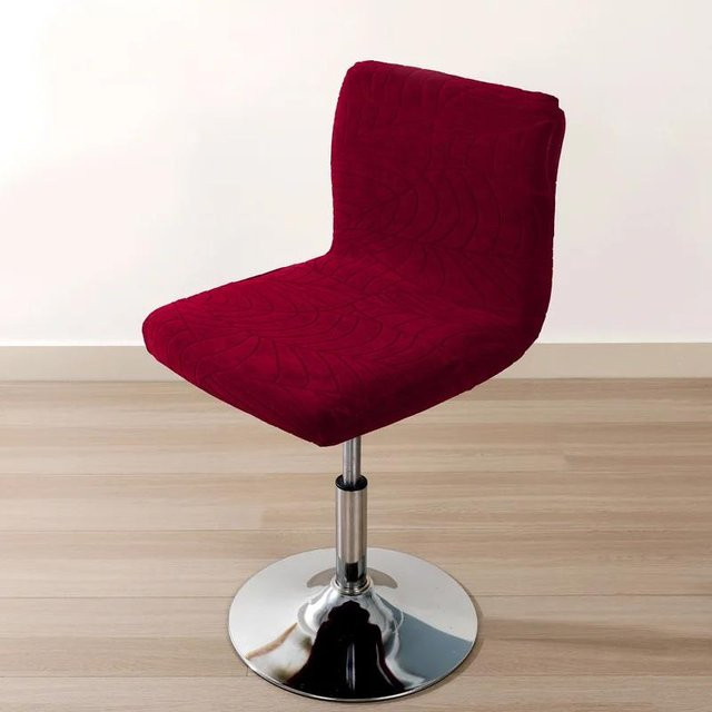 Einfarbiger Jacquard Barhocker Stuhlbezug in Rot, hochelastischer Sitzbezug für drehbare Hocker und Stühle - Bild 1