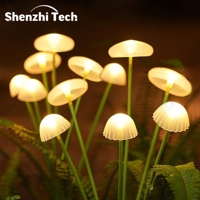 Shenzhi Tech Solar Jellyfish Bodenleuchten mit 6/8 LEDs in Weiß – Automatische LED Gartenbeleuchtung für den Außenbereich mit Dämmerungssensor - Bild 1