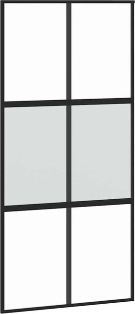 vidaXL Schiebetür aus Hartglas und Aluminium in Schwarz, B/H: 102,5 x 205 cm - Bild 1