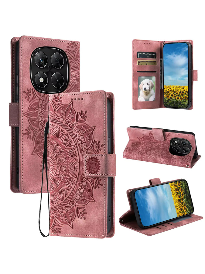 Xiaomi Flip-Leder-Brieftaschen-Handyhülle mit Kartenfächern und Halterung in Pink für Redmi Note 15 14 13 12 Pro Plus 15C 14C 13C A5 12S 5G - Bild 6