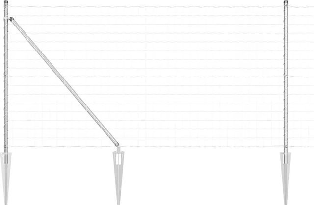 vidaXL Zaun mit Pfosten aus verzinktem Stahl in Silber, 1 x 25 m - Bild 1