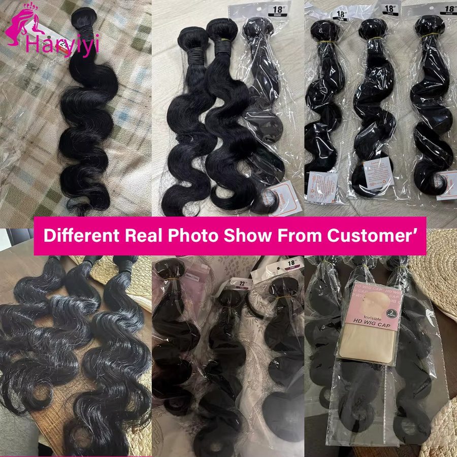 FIUMER Body Wave Echthaar-Bündel, Brasilianisches Rohhaar, Naturschwarz - Bild 3