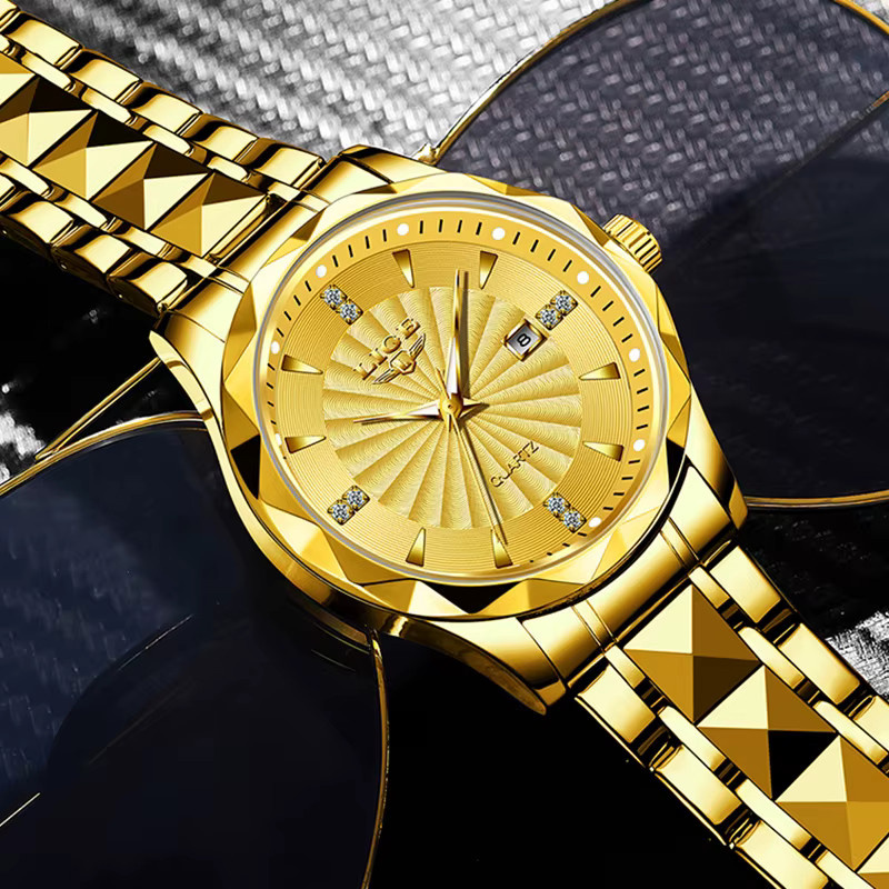 LIGE Armbanduhr, Gold, Quarz, Chronograph, Edelstahl, Herren - Bild 4