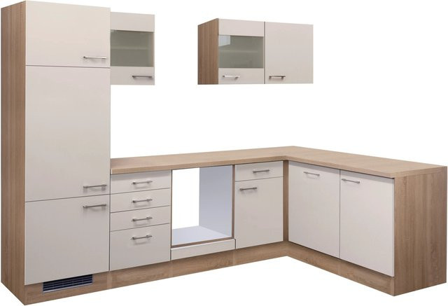 Flex-Well Exclusiv Winkelküche Orlando in Kaschmir Glanz und Sonoma Eiche, Breite: 280 cm, Höhe: 200 cm, Tiefe: 60 cm - Bild 1