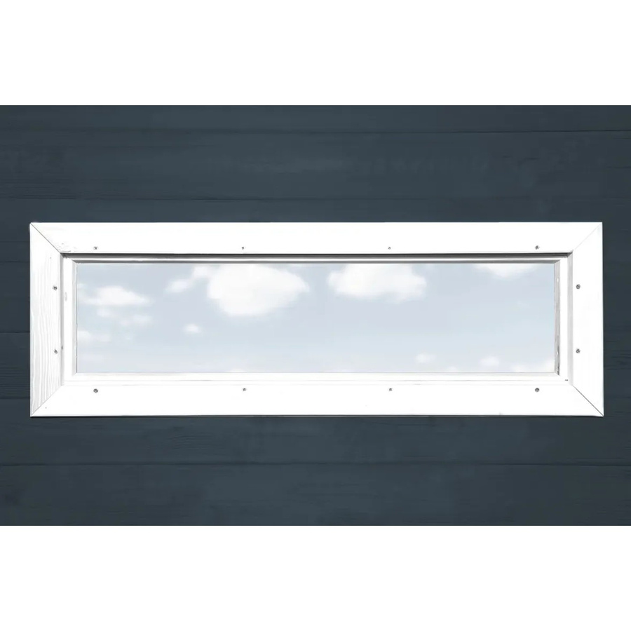 Weka Einzelfenster für Gartenhäuser aus Holz und Glas in Weiß, B: 125 cm, H: 40 cm, passend für Wandstärken von 21 bis 28 mm - Bild 2