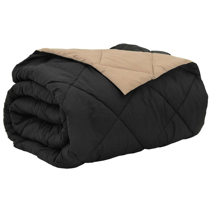 vidaXL Sommerdecke aus Mikrofaser in Schwarz und Beige, B/B: 220 x 260 cm - Bild 2