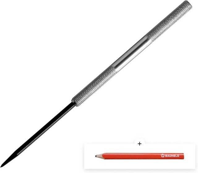 Bauheld Anreißnadel mit eingeschraubter Nadel in Silber, Länge: 18 cm - Bild 1