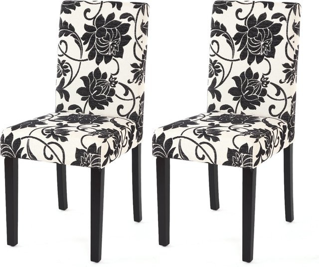 MCW Esszimmerstuhl Littau 2er-Set aus Textil Jacquard mit dunklen Beinen - Bild 1