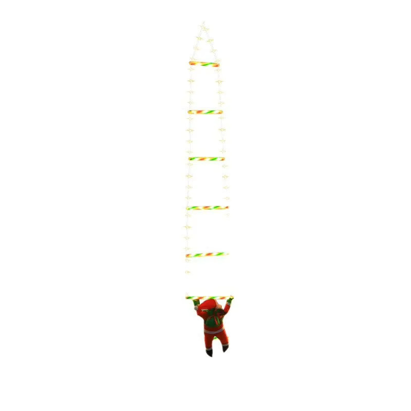 LINYILIGHT Weihnachtsdekoration Weihnachtsmann mit Kletterleiter und LED-Feenlampe, RGB Multicolour, USB-Anschluss, 8 Modi - Bild 3