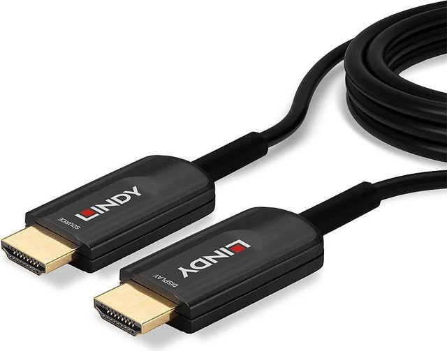 Lindy Ultra High Speed HDMI Kabel Hybrid Kupfer/Kohlefaser Schwarz 20 m mit Active Optical Cable (AOC) für 8K 60 Hz und 4K 120 Hz - Bild 1