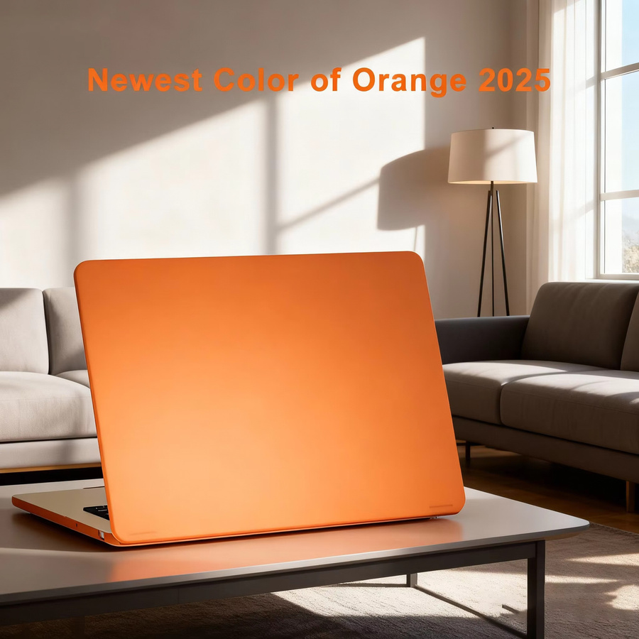 Apple Laptop-Hülle für MacBook Air 13 Zoll M4 M3 M2, MacBook Air 15 M4 2025 und MacBook Pro 14 16 Zoll, transparent/orange - Bild 2