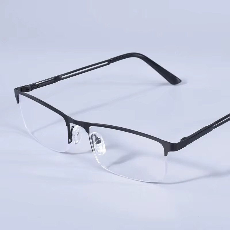 Halbrahmen-Lesebrille, rectangular, Metall, Blaulichtfilter - Bild 1