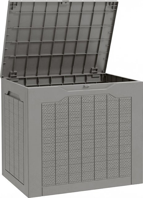 Outsunny Gartentruhe aus PP mit 93l Volumen, wasserdichte Außenbox für Garten, Terrasse und Pool in Kaki - Bild 1