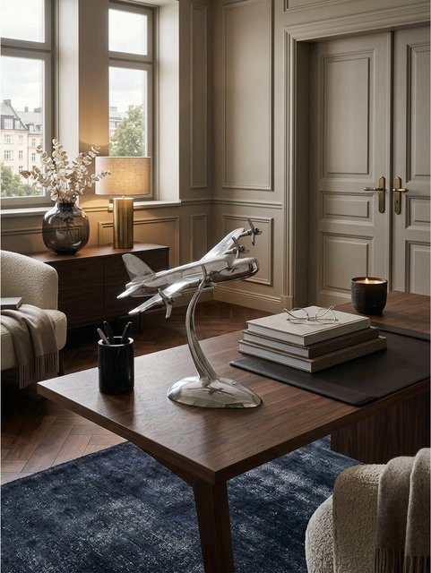 KADIMA DESIGN Dekofigur Flugzeugpropeller aus Aluminium in Silber zur Wandmontage, B/H: 42 x 30 cm - Bild 1