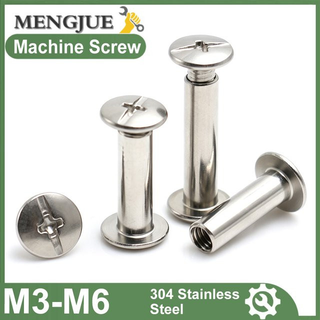 MENGJUE Cross-Lock-Chicago-Schrauben aus 304 Edelstahl in Silber, Männliche und Weibliche Nieten für Buch-, Album- und Menü-Bindungen - Bild 1