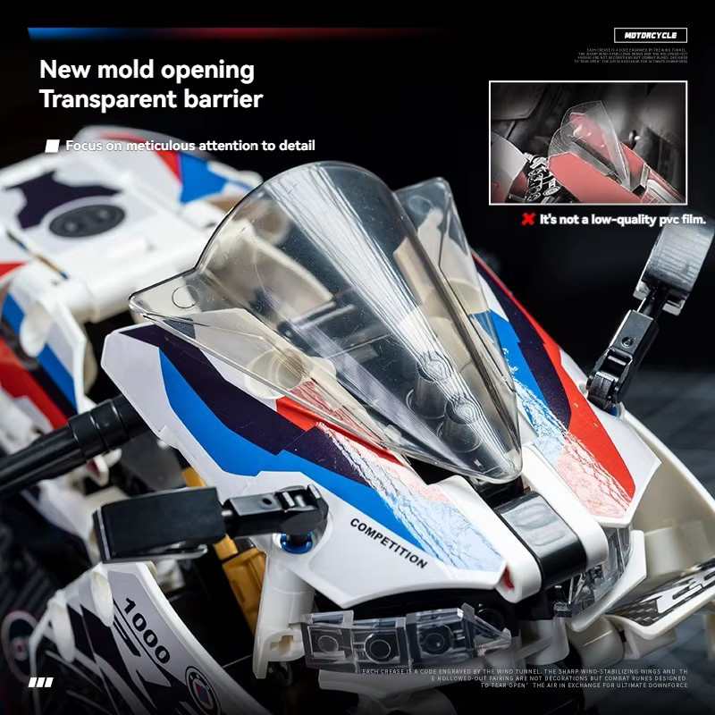 FUNXINEE MOC Motorrad-Bausteinset, 1:8, 715 Teile - Bild 3