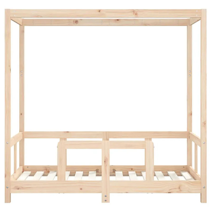 Vidaxl Kinderbettrahmen aus Kiefer Massivholz in Natur, Skandinavisch, B/T: 140 x 70 cm - Bild 2
