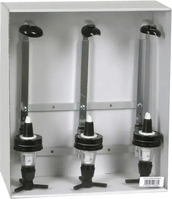 Ich-Zapfe Flaschenhalterung W3 für 3 Flaschen in Silber aus Metall, B/T/H: 28,0 x 16,0 x 9,0 cm - Bild 1