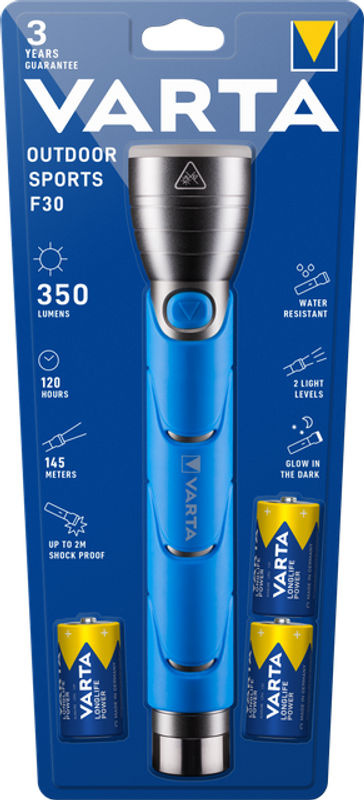 Varta Outdoor Sports LED Leuchte in Blau und Silber mit Aluminium und Kunststoff, IPX4 wassergeschützt - Bild 2