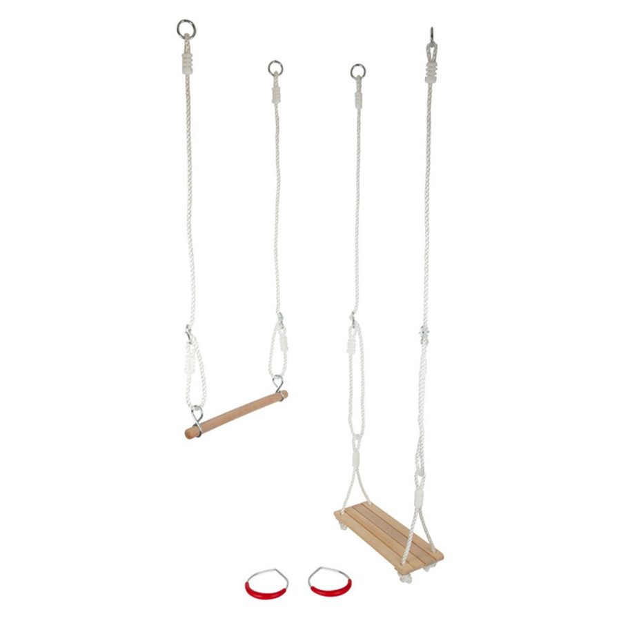 small foot 3-in-1 Schaukel-Set mit Brettschaukel, Turnringen & Trapez Natur - Bild 1