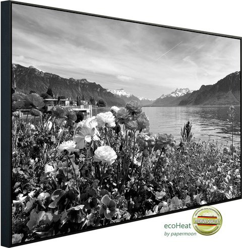 papermoon EcoHeat Infrarotheizung Landschaft Schwarz Weiss Matt-Effekt mit App-Steuerung und Überhitzungsschutz - Bild 1
