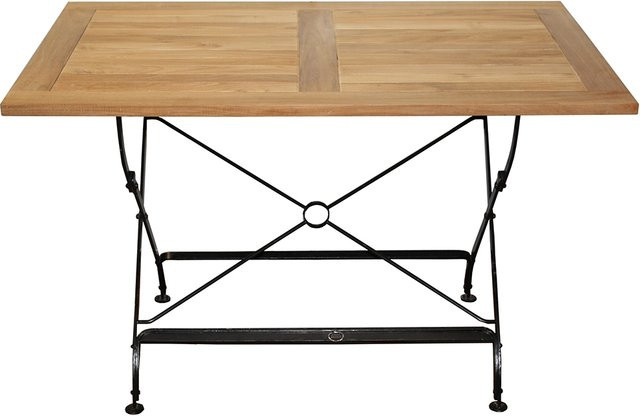 ZEBRA Tisch FLORENCE aus Teakholz und Flachstahl, braun, klappbar, B: 120 cm, T: 80 cm, H: 75 cm - Bild 1