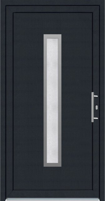 Panto Kunststoff-Haustür K016 mit Glaseinsatz in Weiß-Anthrazit, B/H: 110 x 210 cm, DIN Rechts - Bild 1