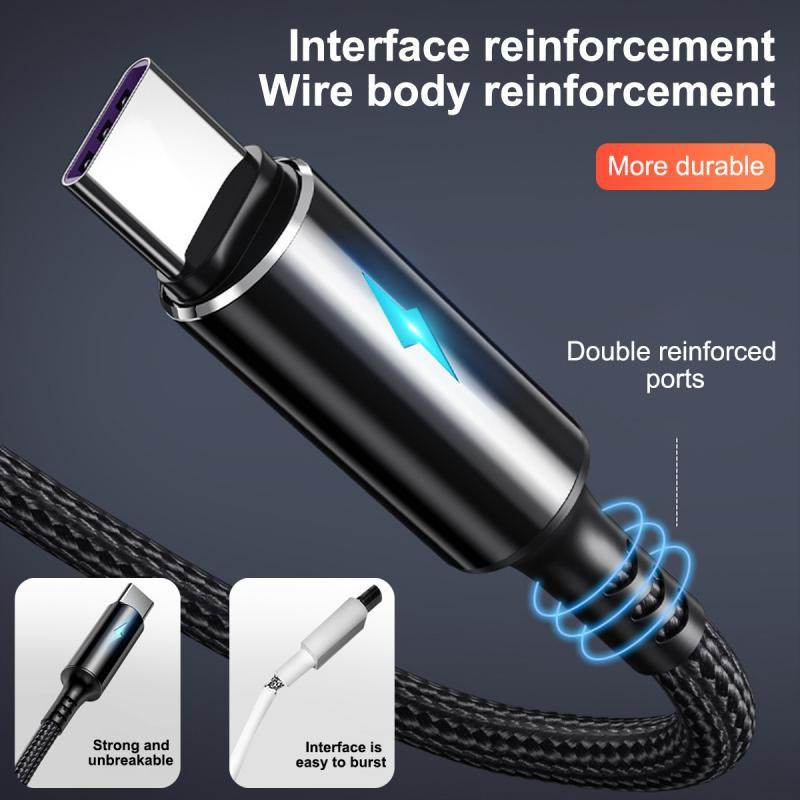 Fonken USB-Ladekabel mit Micro-USB und USB-C Anschluss, 2,4 A Schnellladekabel mit Kontrollleuchte, schwarz, Länge: 25 cm - Bild 5