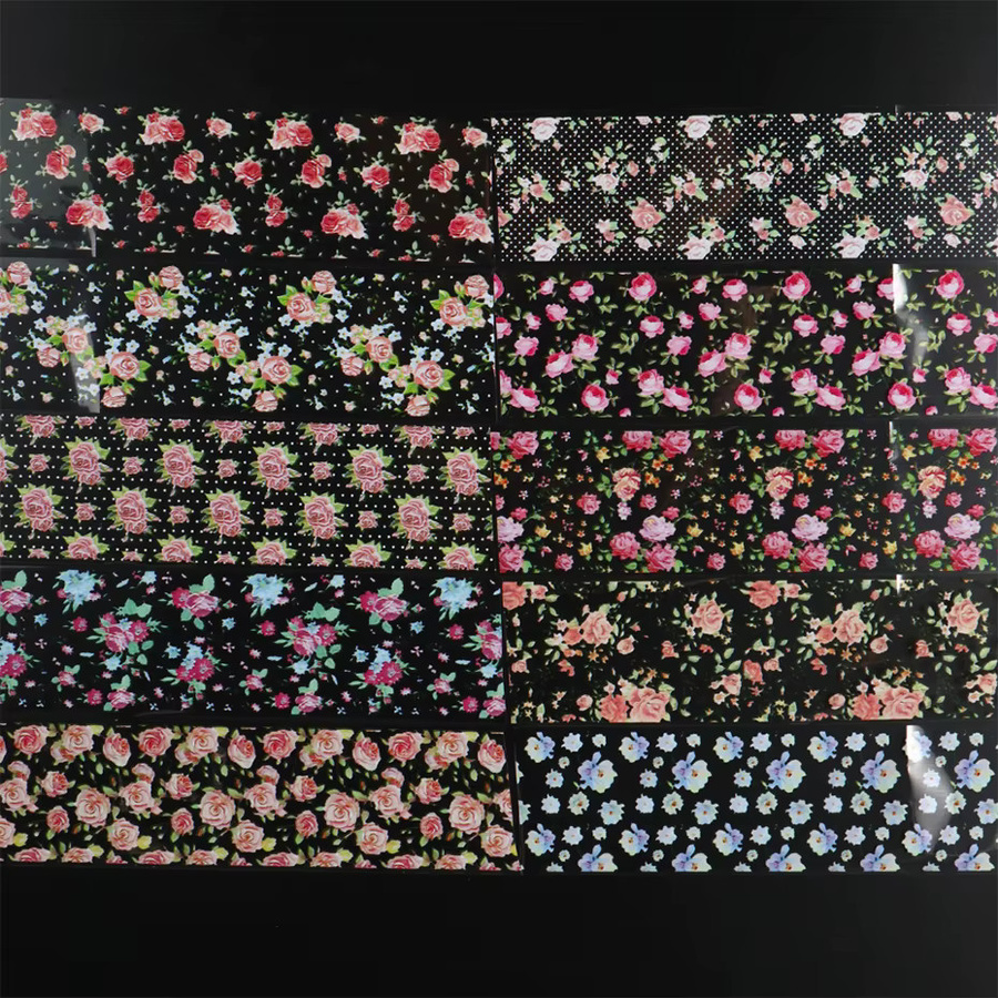Full Beauty Rosenblüten-Nagelfolien-Transferaufkleber, 10 Rollen, Blumenmuster - Bild 6