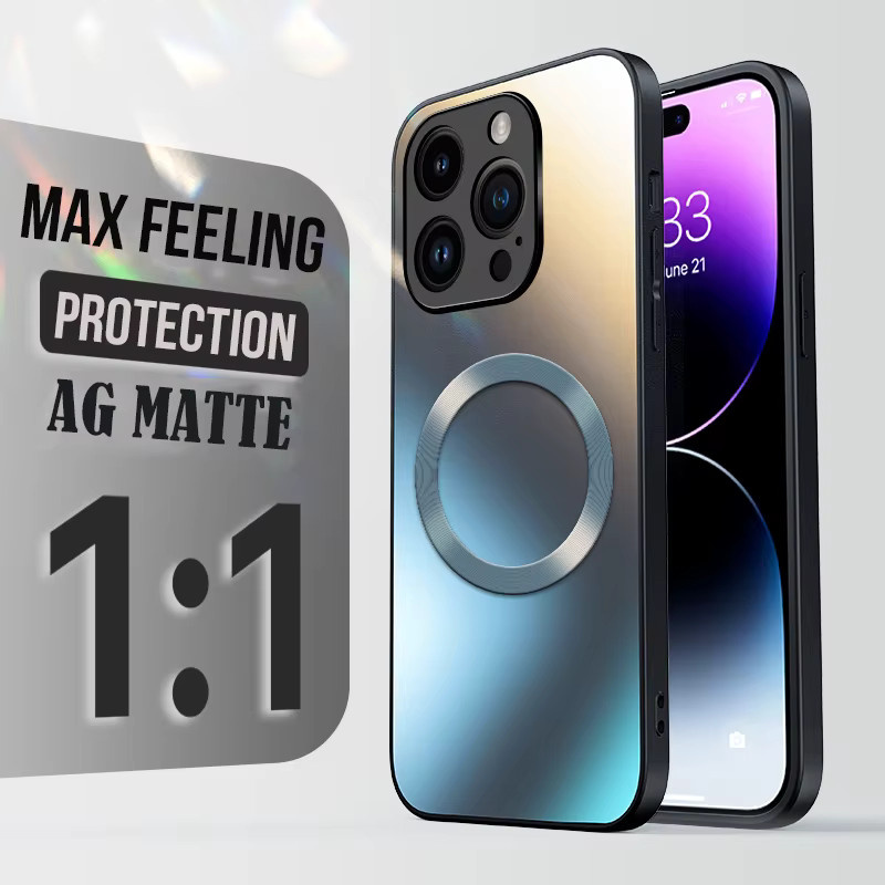 AG Matte Silikon-Hartschale mit MagSafe für iPhone 17 16 15 14 13 12 11 Pro Max Mini Plus X XS Magnetische Handyhülle - Bild 2