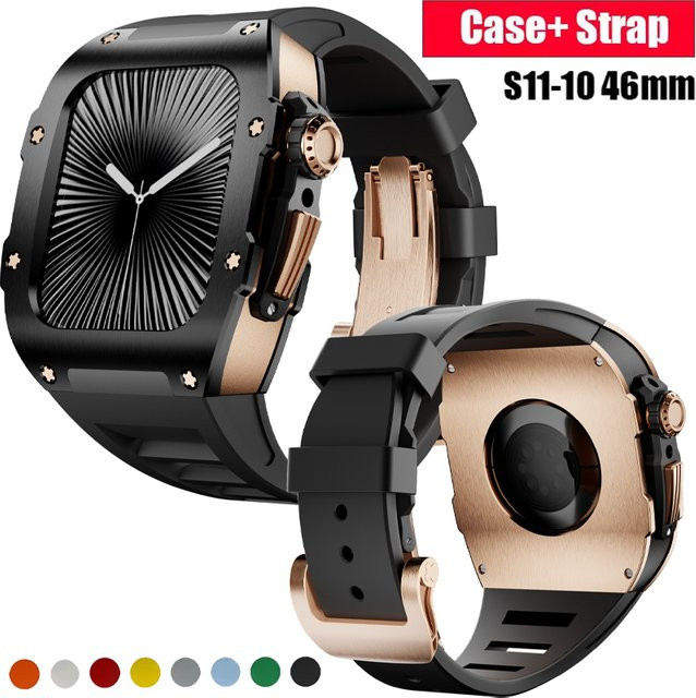 FancyWrist Uhrenarmband und Edelstahlgehäuse, Silikon, Apple Watch 11 46 mm, Unisex - Bild 1
