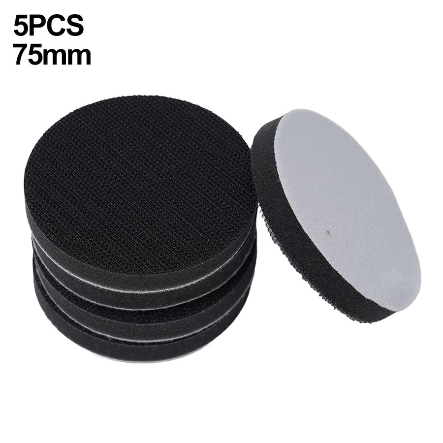 Vibratite Set mit 5 weichen Dichtungsunterlagen und Schwamm-Pufferpads für Klett-Schleifscheiben in Schwarz, Durchmesser: 50 mm und 75 mm - Bild 3