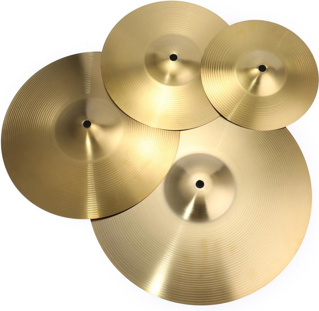 Messing Crash Becken für Schlagzeug in Beige und Gold für Anfänger und Profis - Bild 1