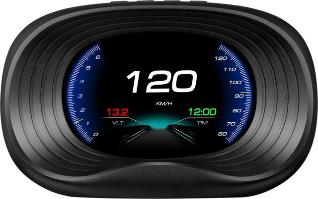 VehicleKit Digitaler OBDII-Tachometer als Auto-Head-Up-Display mit Geschwindigkeit, Spannung und Kilometerzähler in Schwarz - Bild 1