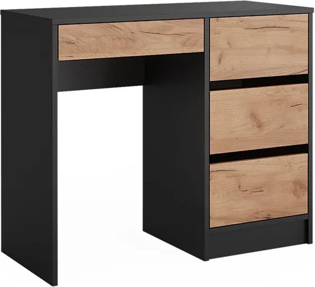 Vicco Schminktisch Sherry in Anthrazit und Goldkraft Eiche ohne Spiegel, B/T/H: 90 x 75 x 40 cm - Bild 1