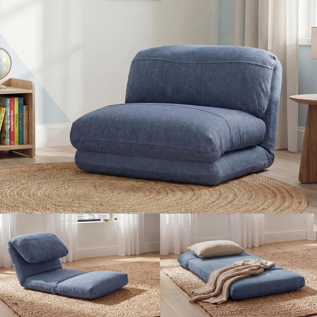 MCW Schlafsessel E68 Funktionssessel als Schlafsofa in Hellblau mit Stoffbezug - Bild 1