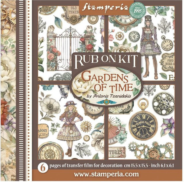 Stamperia Rub On Sortiment Gardens of Time in Multicolor aus Kunststoff - Bild 1