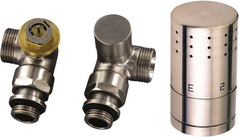 Ximax Thermostat-Set Typ SX Winkeleck in Edelstahl, silberfarben, B: 14,5 cm, H: 15,5 cm, T: 5,5 cm - Bild 1