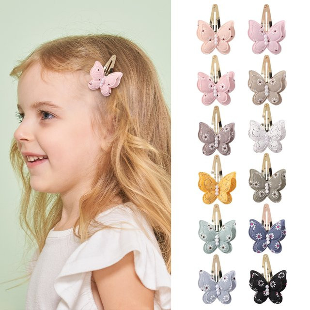 KIDS BOWS Haarspangen Schmetterling und Gänseblümchen mit Perlen und Bögen, 20 Stück, Kinder - Bild 1