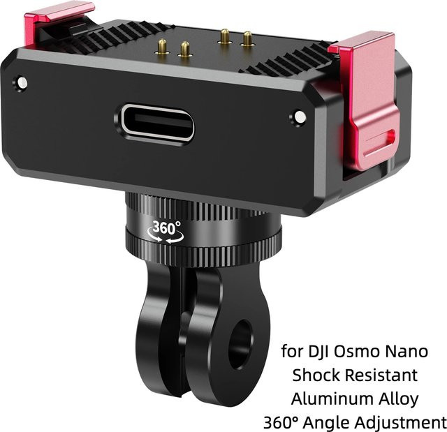 DJI Magnetische Halterung mit Magnetfuß für Osmo Action Kameras in Schwarz für Outdoor-Vlogs mit 360 Grad Einstellung und Ladefunktion - Bild 1