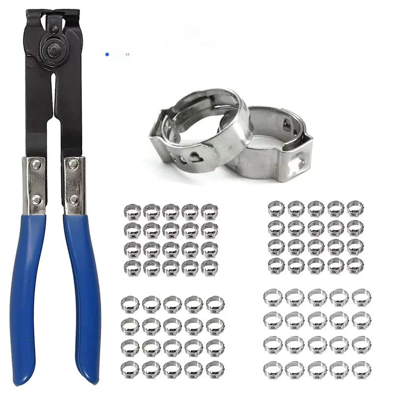 JH ZPXH Einohr-Schlauchschellen Set aus 304 Edelstahl in Silber, 180 Stück mit Crimper-Werkzeug, Durchmesser: 5,8–21 mm - Bild 6